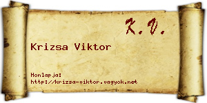 Krizsa Viktor névjegykártya